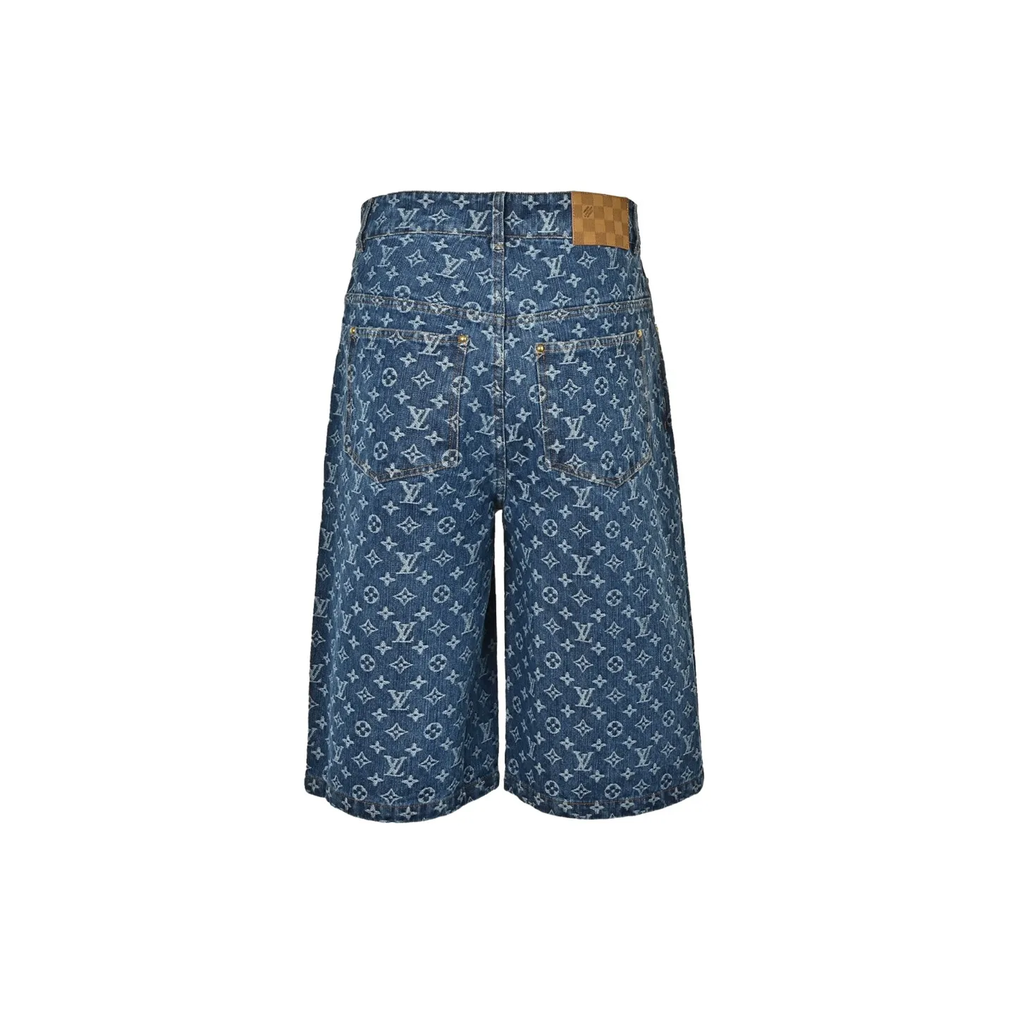 Louis Vuitton/Louis Vuitton all-over presbyopia jacquard suit six-point denim shorts